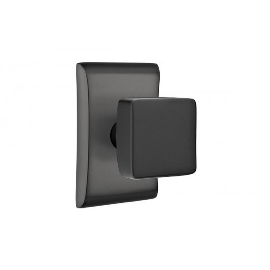 Emtek Square Brass Knob Flat Black US19