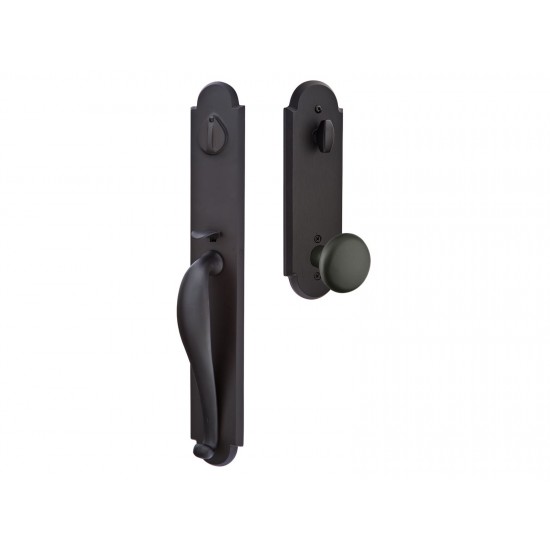 Emtek Topeka Mortise Entry Handleset Flat Black Bronze Patina FB