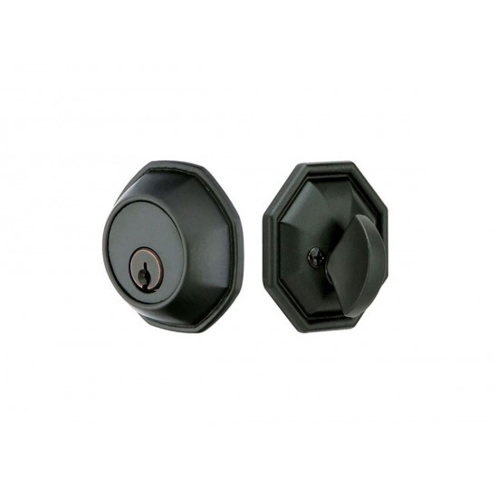 Emtek Tuscany Octagon Deadbolt Flat Black Bronze Patina FB