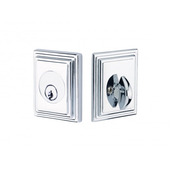 Emtek Brass Wilshire Deadbolt Polished Chrome US26