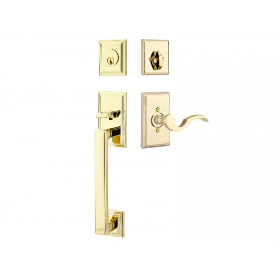 Emtek Hamden Tubular Entry Handleset Polished Brass US3