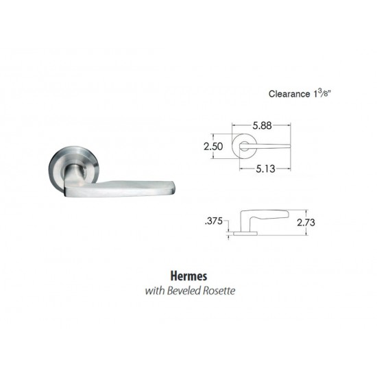 Emtek Hermes Lever Brushed Stainless Steel