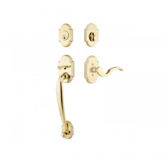 Emtek Nashville Tubular Entry Handleset Polished Brass US3