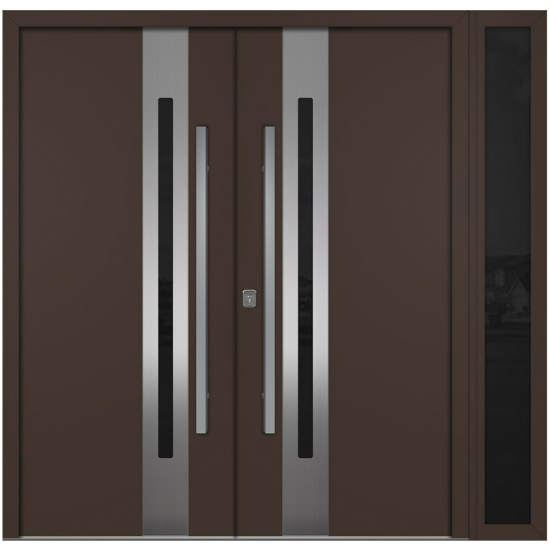 Nova Inox S2 Brown Modern Exterior Double Door