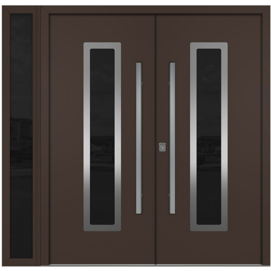 Nova Inox S1 Brown Modern Exterior Double Door