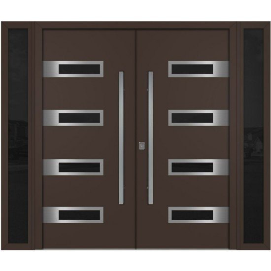 Nova Inox S4 Brown Modern Exterior Double Door