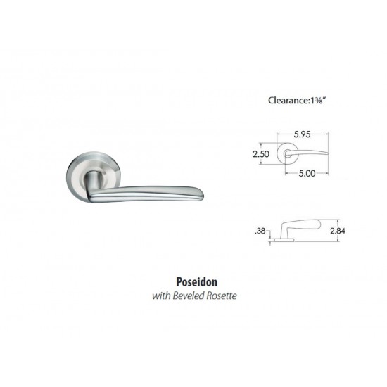 Emtek Poseidon Lever Brushed Stainless Steel