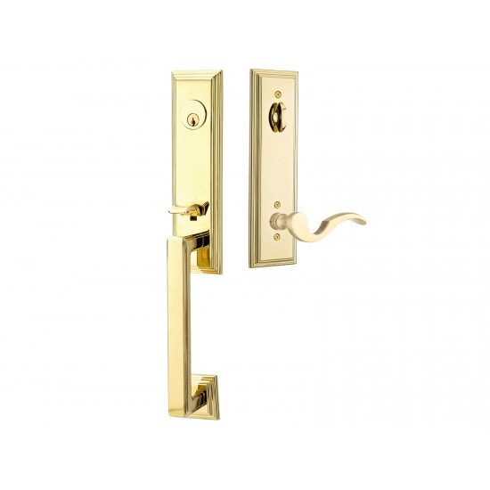 Emtek Wilshire Tubular Entry Handleset Polished Brass US3