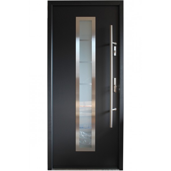 "Madrid" - Stainless Steel Entry Door with Glass
