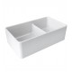 LaToscana LTD3319W Reversible Double Bowl Fireclay Farmhouse Sink