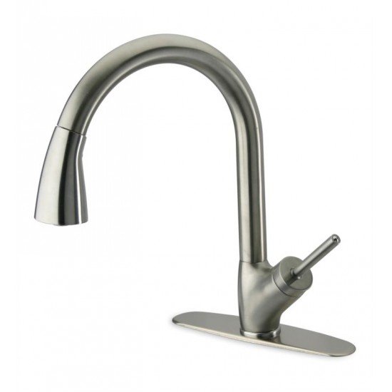 LaToscana 64591JO 9 3/4" Single Handle Deck Mounted Pull-Down Spray Kitchen Faucet with Joystick Lever