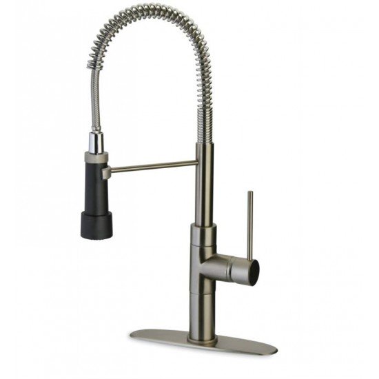 LaToscana 78557PM Elba 7 1/8" Single Handle Deck Mounted Pull-Down Spray Kitchen Faucet with Pre Rinse Spout