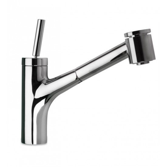 LaToscana 78576JO 8 7/8" Single Handle Deck Mounted Pull-Out Spray Kitchen Faucet with Joystick Lever