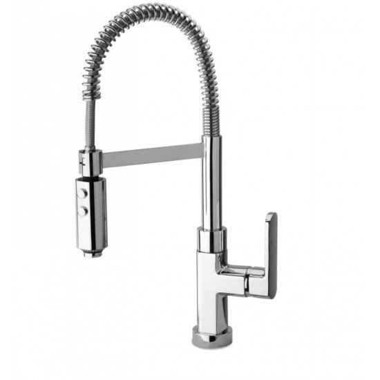 LaToscana 86557 Novello 7" Single Handle Deck Mounted Pull-Down Spray Kitchen Faucet with Pre Rinse Spout