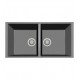 LaToscana AM8620 Elegance 33 7/8" Double Bowl Drop-In Granite Rectangular Kitchen Sink
