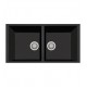 LaToscana AM8620ST Elegance 33 7/8" Double Bowl Undermount Granite Rectangular Kitchen Sink