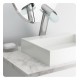 LaToscana 73205VRLL Morgana 13 7/8" Tall Single Handle Deck Mounted Glass Spout Bathroom Sink Vessel Faucet