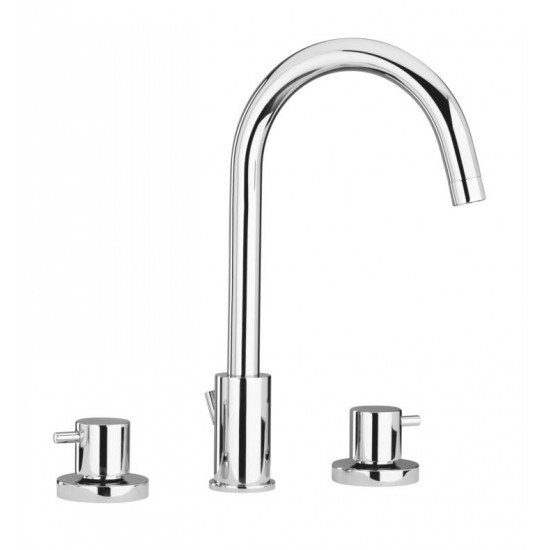LaToscana 78214 Elba 12 7/8" Double Handle Widespread/Deck Mounted Bathroom Sink Faucet with Pop-Up Drain