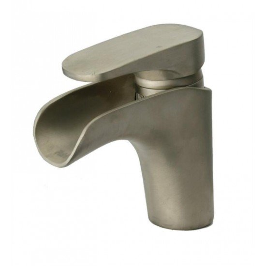 LaToscana 86211WF Novello 6" Waterfall Single Handle Deck Mounted Bathroom Sink Faucet with Pop-Up Drain