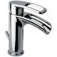 LaToscana 86211WFS Ovo 6 3/8" Waterfall Single Handle Deck Mounted Bathroom Sink Faucet with Pop-Up Drain