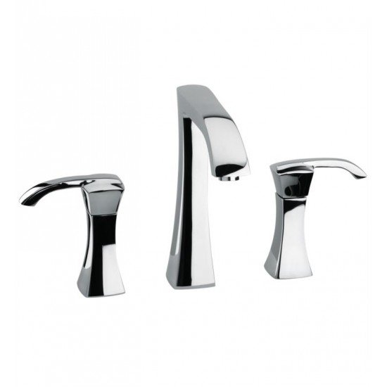 LaToscana 89214 Lady 6 3/8" Double Handle Widespread/Deck Mounted Bathroom Sink Faucet with Push Drain
