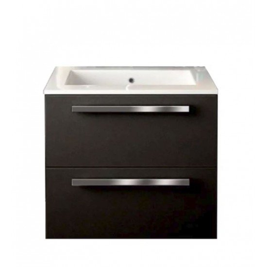 LaToscana AM24OPT1 Ambra 23 7/8" Wall Mount Single Bathroom Vanity with Two Soft Closing Drawers and Tekorlux Sink Top