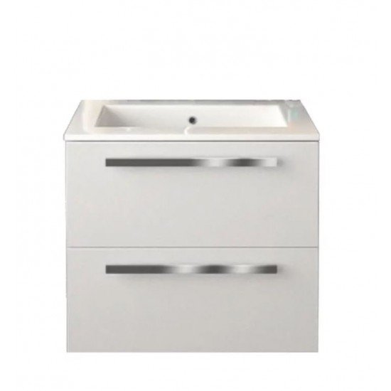 LaToscana AM24OPT1 Ambra 23 7/8" Wall Mount Single Bathroom Vanity with Two Soft Closing Drawers and Tekorlux Sink Top