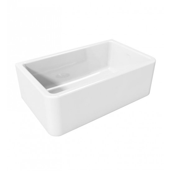 LaToscana LTW3619W 36" Single Bowl Farmhouse/Apron-Front Reversible Fireclay Rectangular Kitchen Sink