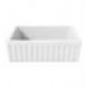 LaToscana LFS3018W 30" Single Bowl Farmhouse/Apron-Front Reversible Fireclay Rectangular Kitchen Sink