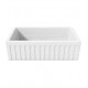 LaToscana LFS3318W 33" Single Bowl Farmhouse/Apron-Front Reversible Fireclay Rectangular Kitchen Sink