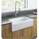 LaToscana LFS3318W 33" Single Bowl Farmhouse/Apron-Front Reversible Fireclay Rectangular Kitchen Sink