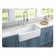 LaToscana LFS3318W 33" Single Bowl Farmhouse/Apron-Front Reversible Fireclay Rectangular Kitchen Sink