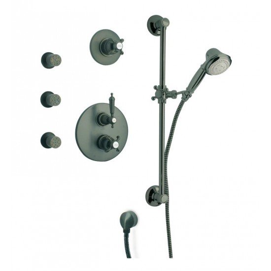 LaToscana OR-OPTION5 Ornellaia Thermostatic Shower System with Slide Bar Kit and Three Body Jets