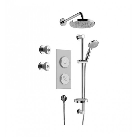 LaToscana ST-FI Smart Bath Digital Thermostatic Shower System with Three Way Diverter and Two Body Jets