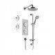 LaToscana ST-FI-OPTION Smart Bath Digital Thermostatic Shower System with Three Way Diverter and Two Round Concealed Body Jets
