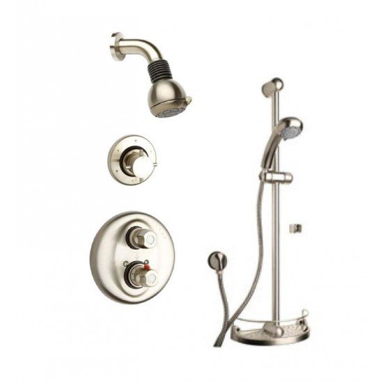 LaToscana WH-OPTION3 Water Harmony Thermostatic Shower System with Three Way Diverter and Slide Bar Kit