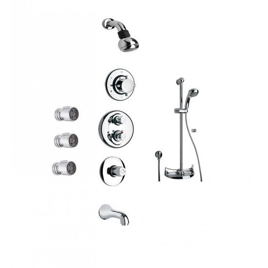 LaToscana WH-OPTION8 Water Harmony Thermostatic Shower System with Three Way Diverter and Tub Spout