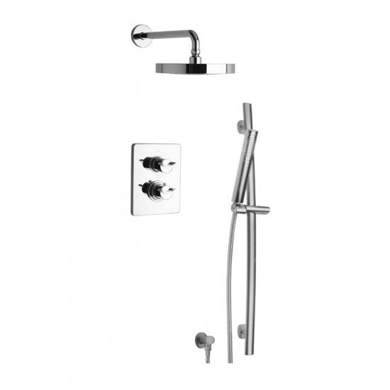 LaToscana 73791 Morgana Thermostatic Shower System with Two Way Diverter and Slide Bar Kit
