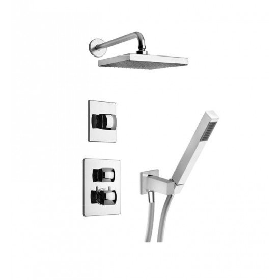 LaToscana LA-OPTION3A Lady Thermostatic Shower System with Three Way Diverter and Handshower Kit