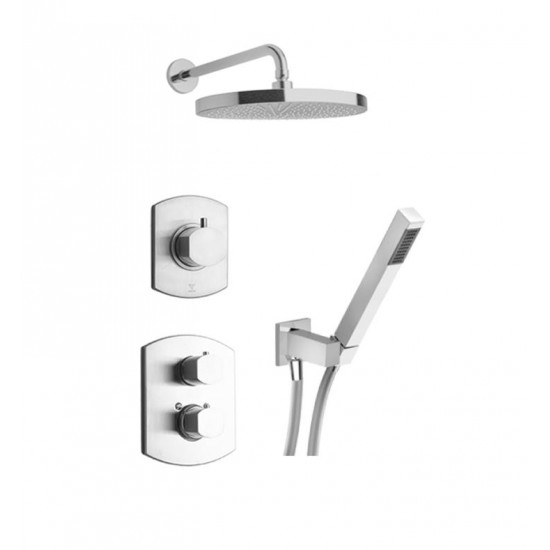 LaToscana NO-OPTION3A Novello Thermostatic Shower System with Three Way Diverter and Handshower Kit