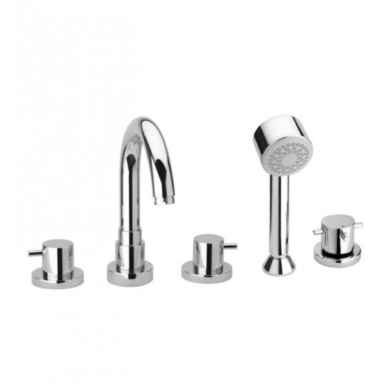 LaToscana 78109 Elba 6" Double Handle Widespread/Deck Mounted Roman Tub Faucet with Hand Shower