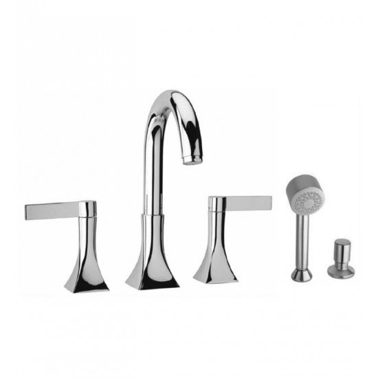 LaToscana 85109 Elix 6" Double Handle Widespread/Deck Mounted Roman Tub Faucet with Hand Shower