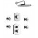 LaToscana NO-OPTION6 Novello Thermostatic Shower System with Three Way Diverter and Four Body Jets