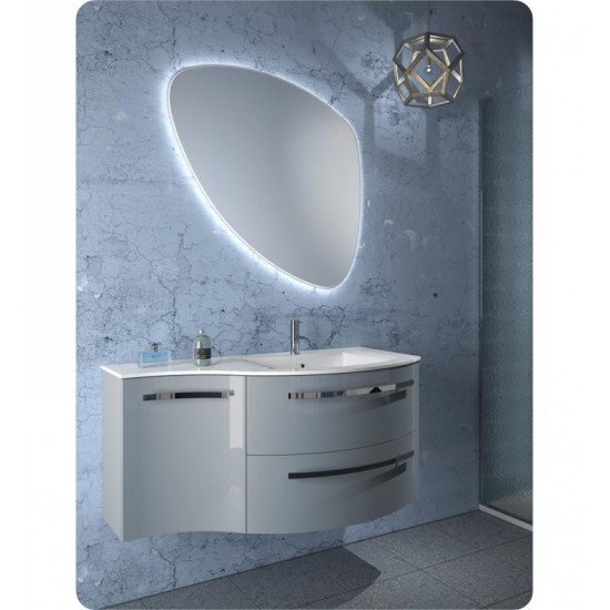 LaToscana AM43OPT2 Ambra 42 7/8" Wall Mount Single Bathroom Vanity with Two Soft Closing Drawer and Left Side Cabinet