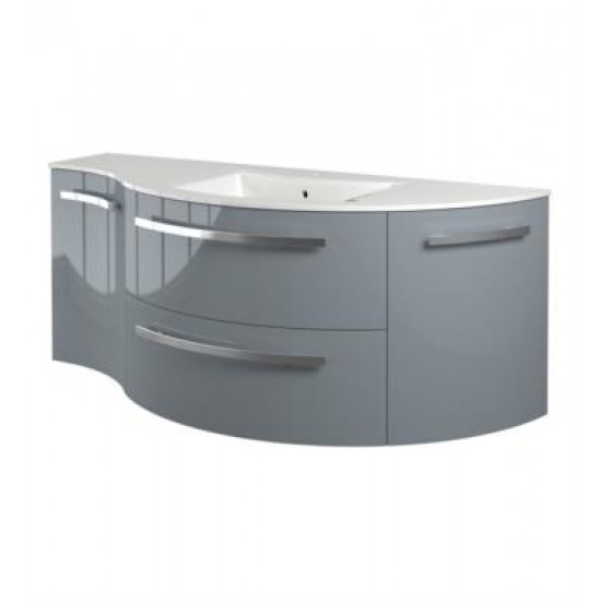 LaToscana AM52 Ambra 52" Wall Mount Single Bathroom Vanity with Four Soft Closing Doors and Tekorlux Sink Top