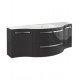 LaToscana AM57 Ambra 57 1/8" Wall Mount Single Bathroom Vanity with Two Soft Closing Drawers and Tekorlux Sink Top