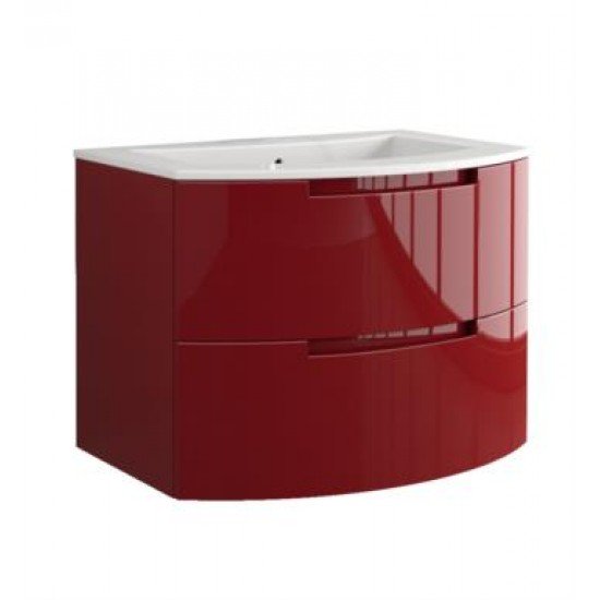 LaToscana OA29OPT1 Oasi 28 3/4" Wall Mount Single Bathroom Vanity with Two Soft Closing Drawers and Tekorlux Sink Top