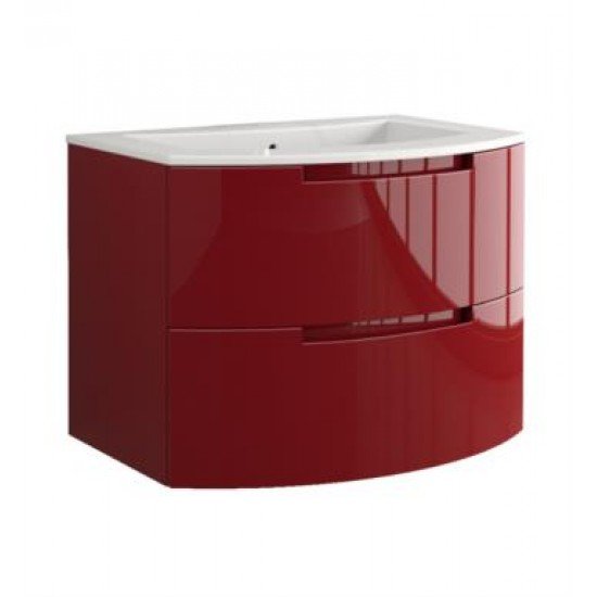 LaToscana OA39OPT1 Oasi 38 1/4" Wall Mount Single Bathroom Vanity with Two Soft Closing Drawers and Tekorlux Sink Top