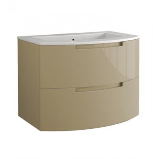 LaToscana OA39OPT1 Oasi 38 1/4" Wall Mount Single Bathroom Vanity with Two Soft Closing Drawers and Tekorlux Sink Top