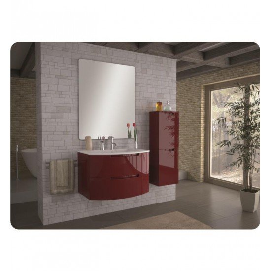 LaToscana OA39OPT1 Oasi 38 1/4" Wall Mount Single Bathroom Vanity with Two Soft Closing Drawers and Tekorlux Sink Top